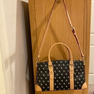 Dooney & Bourke Navy Monogram Satchel